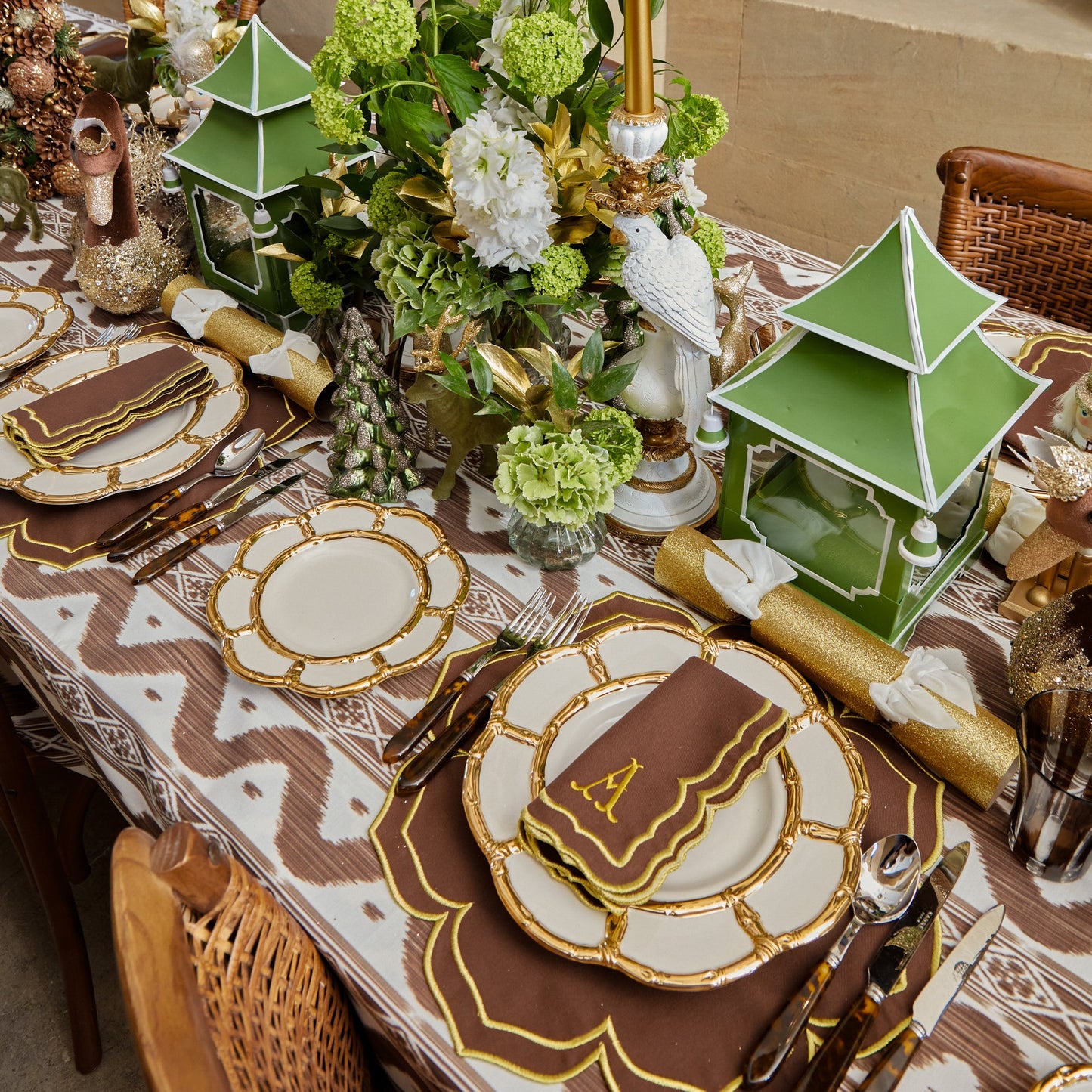 Chocolate Ikat Tablecloth