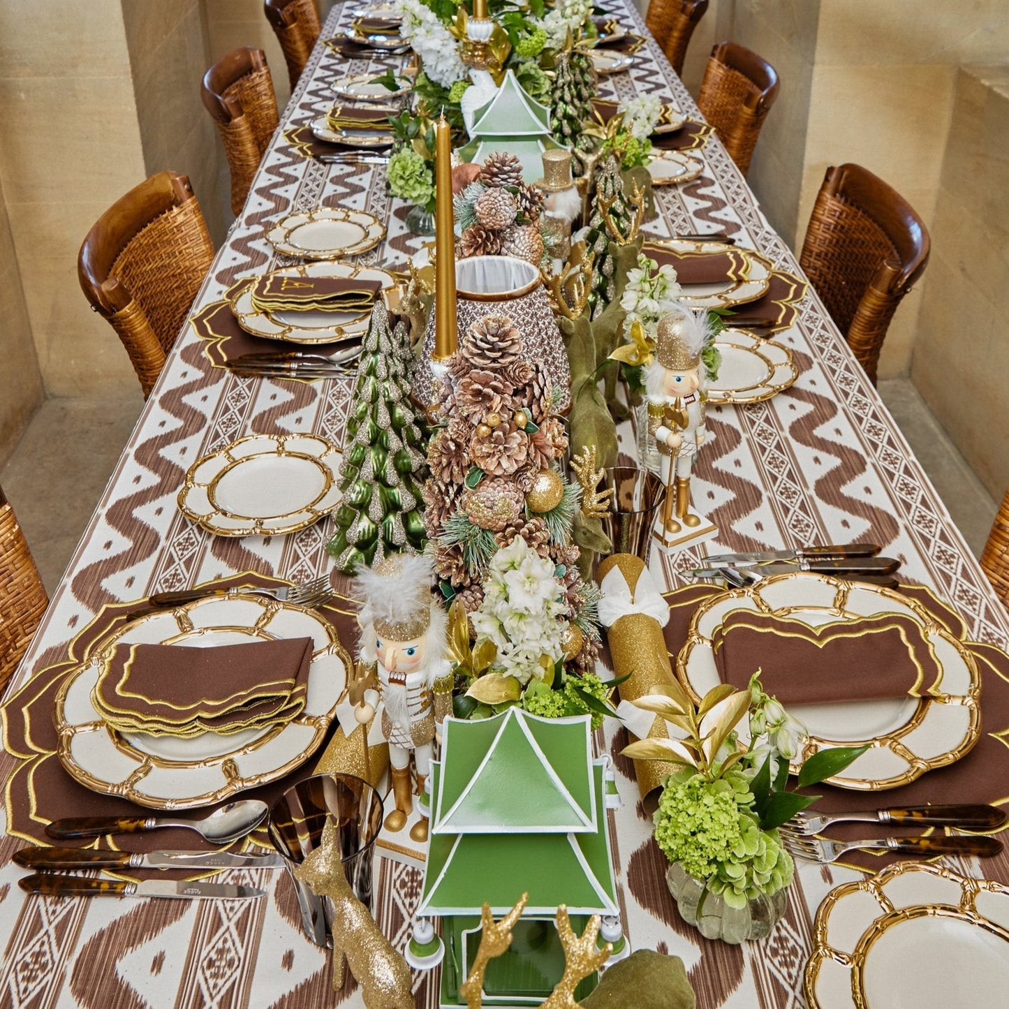 Chocolate Ikat Tablecloth