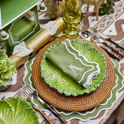 Green Serena Cabbage Dinner Plates (Set of 4)