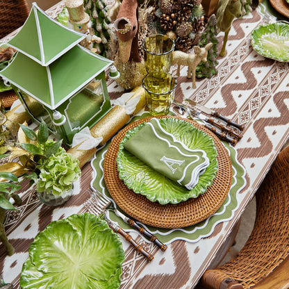 Green Serena Cabbage Dinner Plates (Set of 4)