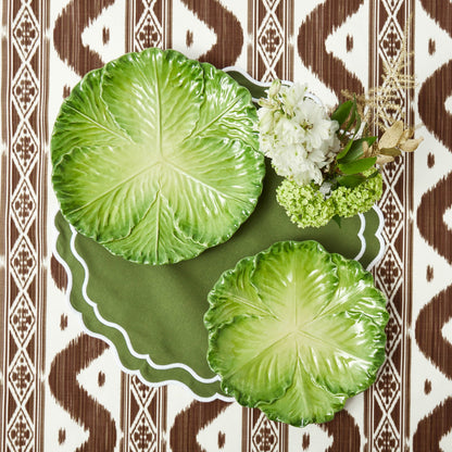 Green Serena Cabbage Dinner Plates (Set of 4)