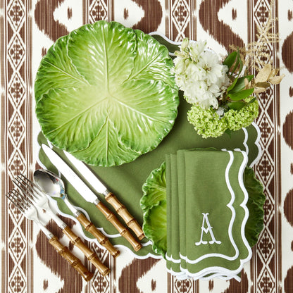 Green Serena Cabbage Dinner Plates (Set of 4)