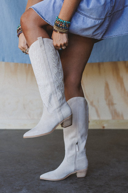 Desert Pearl Western Boots - Off White - Pre Order