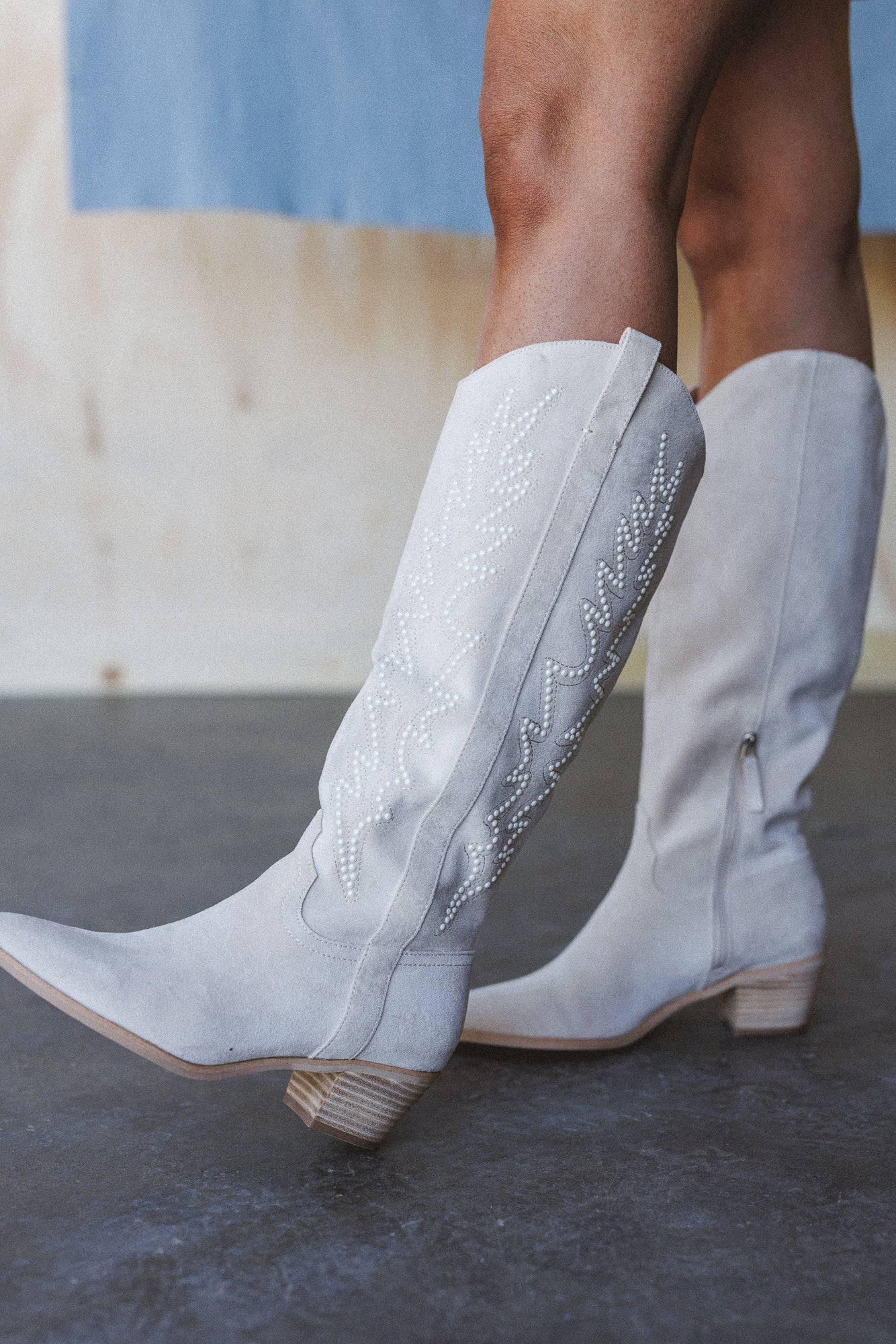 Desert Pearl Western Boots - Off White - Pre Order