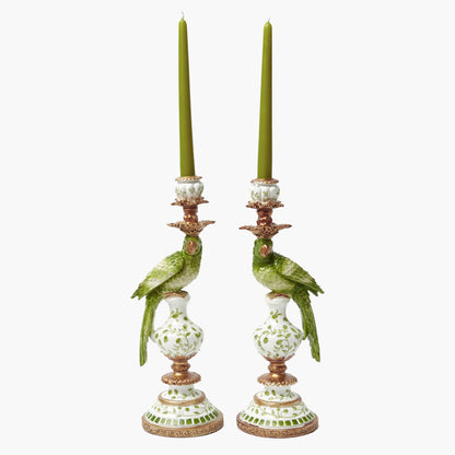 Green Parrot Candle Holder (Pair)