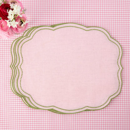 Pink & Green Eloise Linen Placemats (Set of 4)