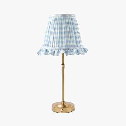 Blue Gingham Ruffle Lampshade (18cm)