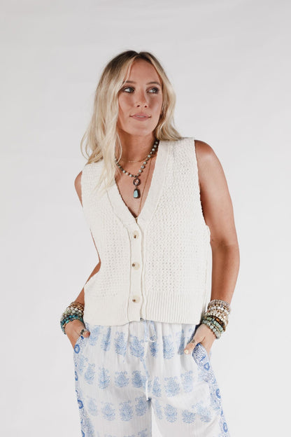 Aire Sweater Vest - Cream - Pre Order