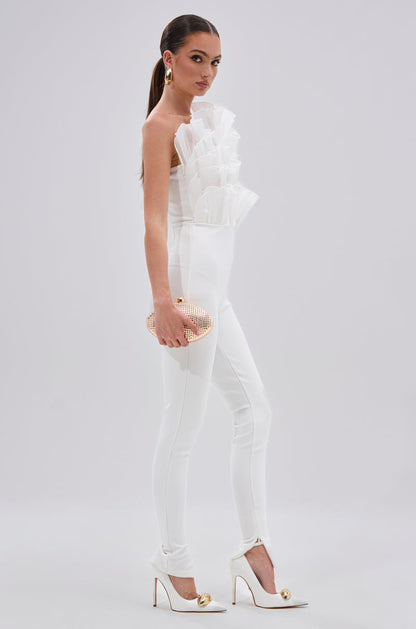 ADA RUFFLE TOP BANDAGE JUMPSUIT