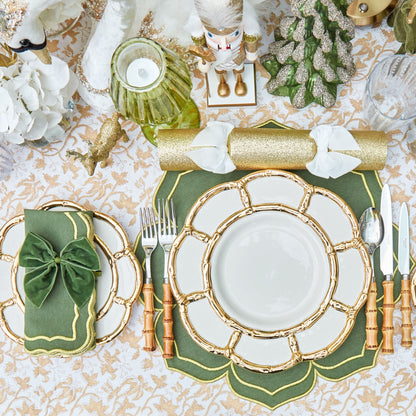 Gold Petal Bamboo Ceramic Dinner Plate
