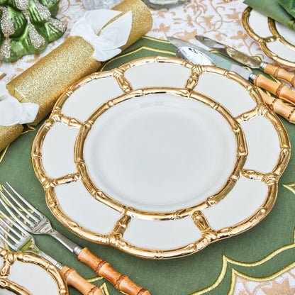 Gold Petal Bamboo Ceramic Dinner Plate