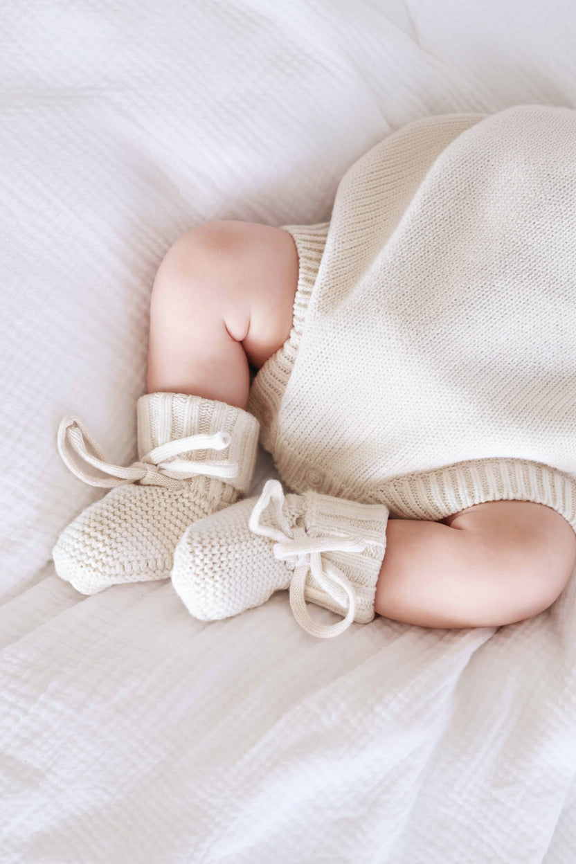 Knit Baby Booties | Sweet Neutrals