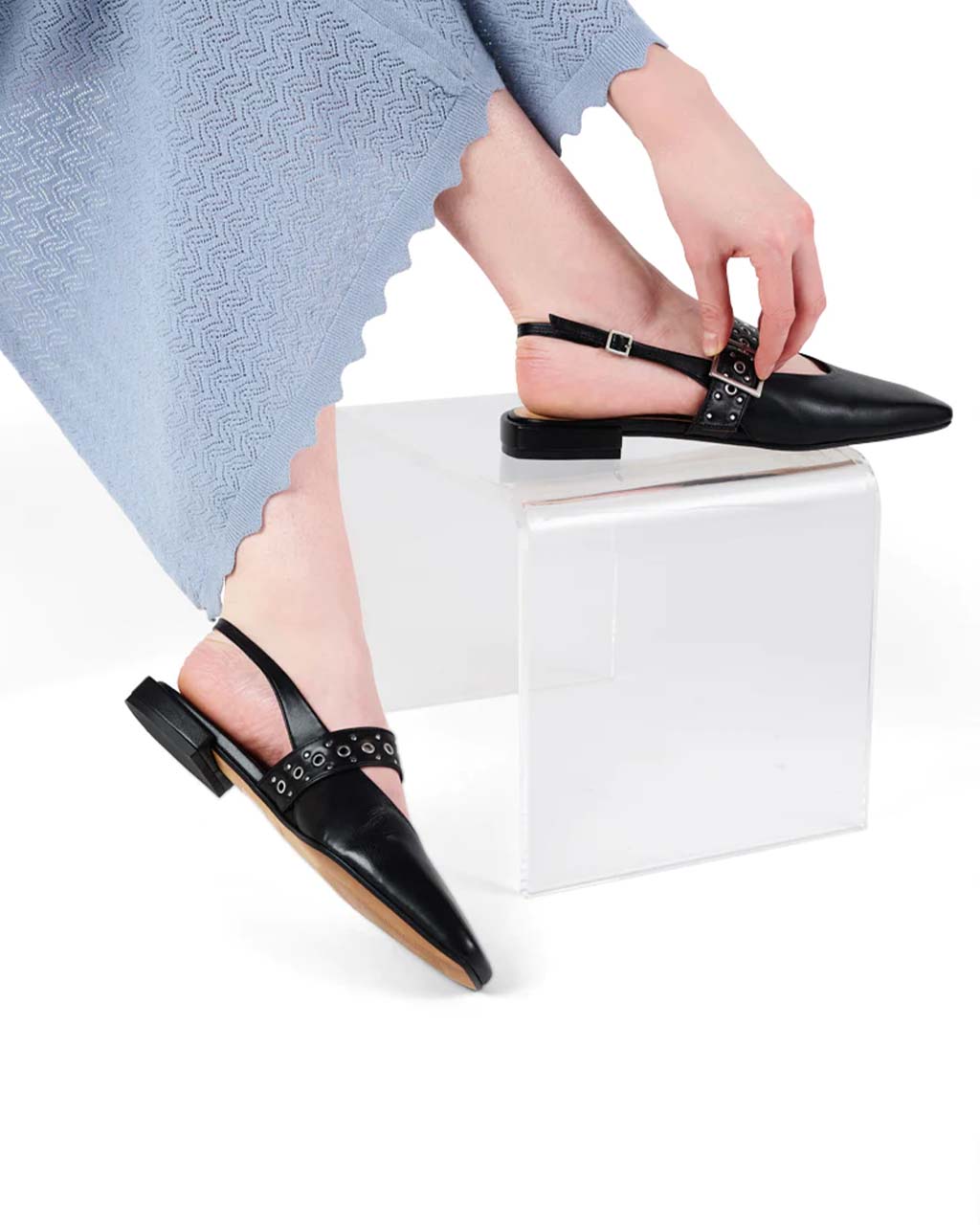 Pearl Slingback Ballet Flat - Black
