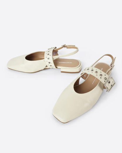 Pearl Slingback Ballet Flat - Creme