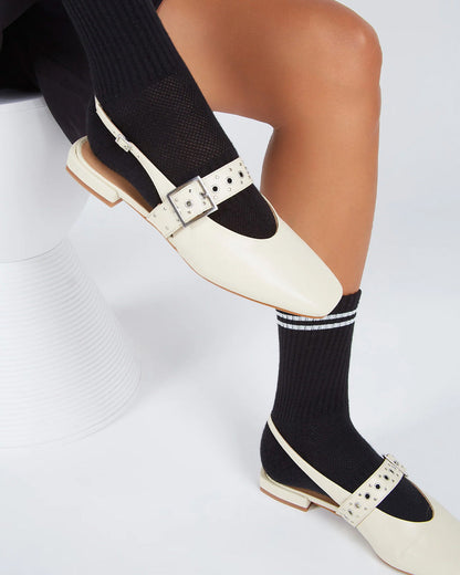 Pearl Slingback Ballet Flat - Creme