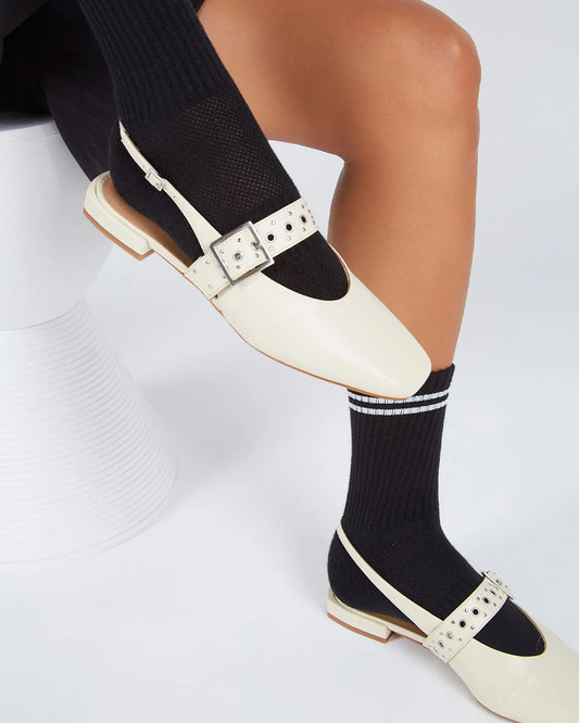 Pearl Slingback Ballet Flat - Creme