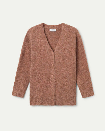 Long Camel Textured Coatigan