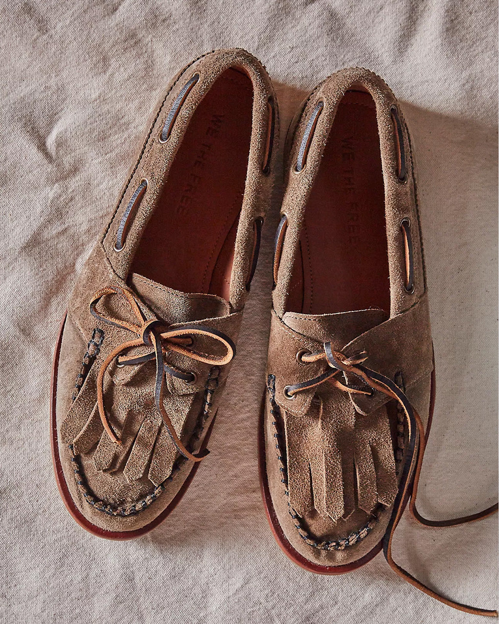 We The Free Benny Boat Shoe - Grey Taupe Suede