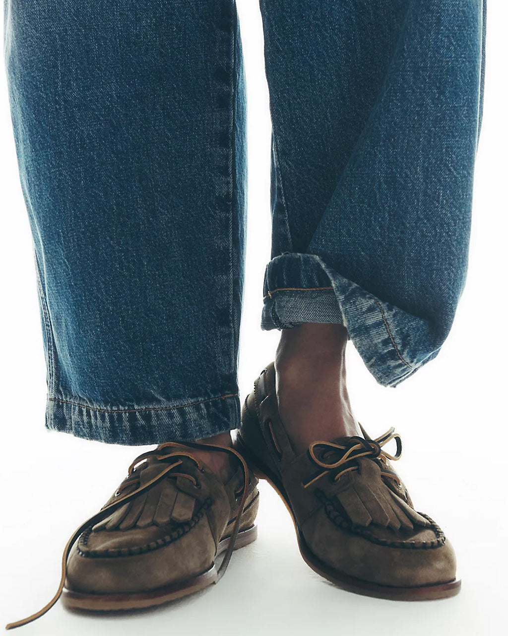 We The Free Benny Boat Shoe - Grey Taupe Suede