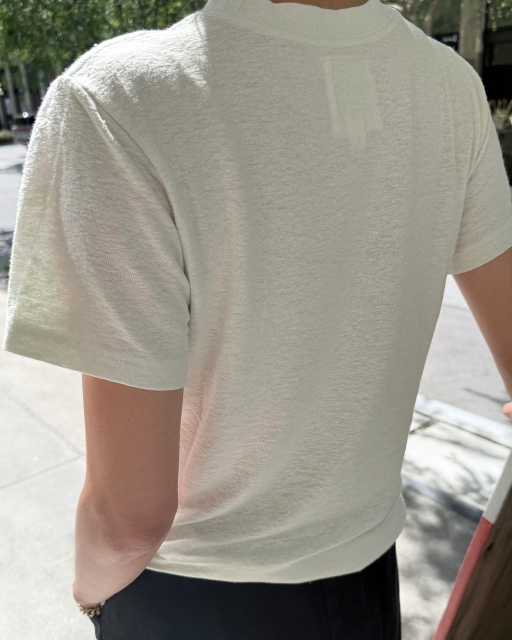 Bo Linen Blend Tee - Salt