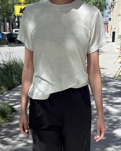 Bo Linen Blend Tee - Salt