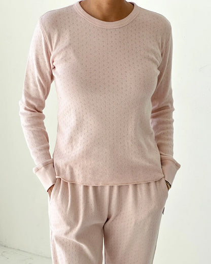 Pointelle Fundamental Tee - Baby Pink