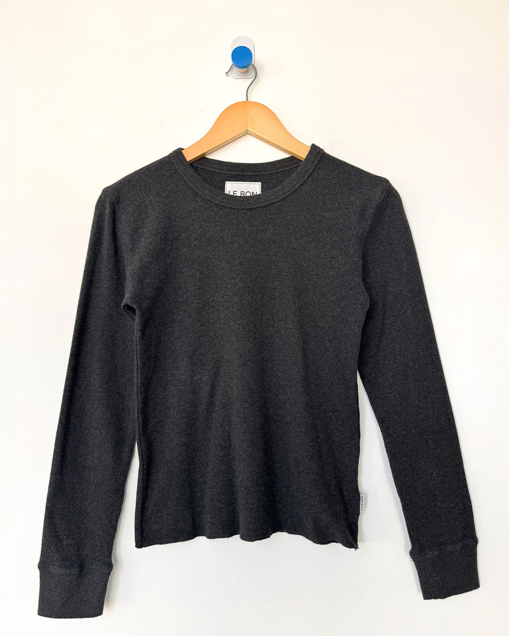 Pointelle Fundamental Tee - Charcoal
