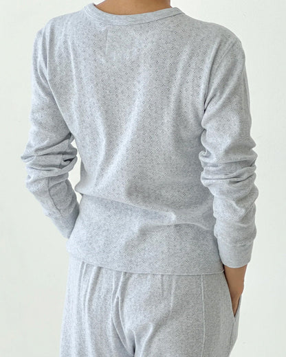 Pointelle Fundamental Tee - Icy Grey