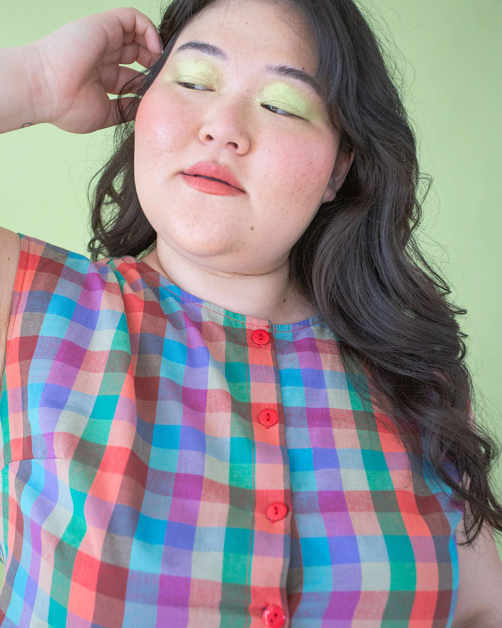 Madeline Top - Colorburst Plaid