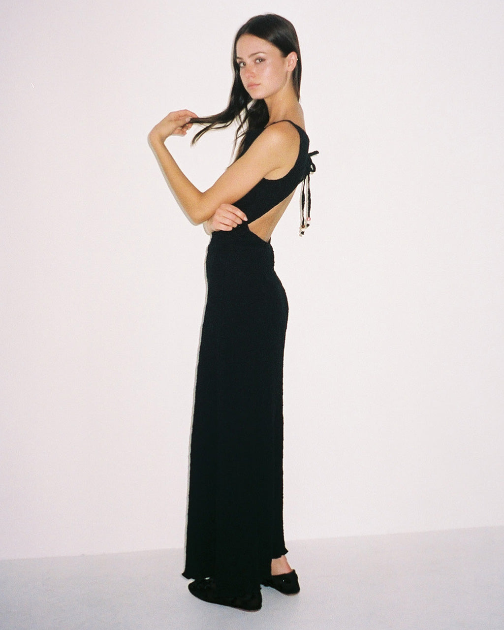 Maya Crinkle Dress - Black