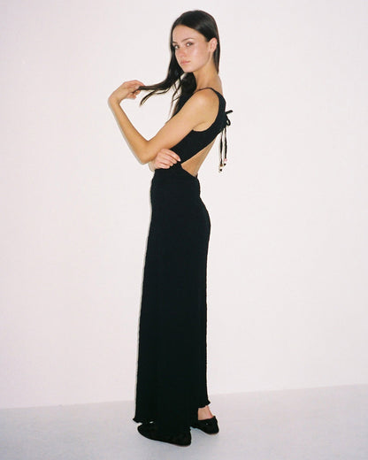 Maya Crinkle Dress - Black