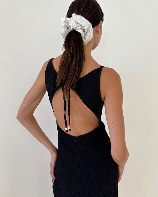 Maya Crinkle Dress - Black