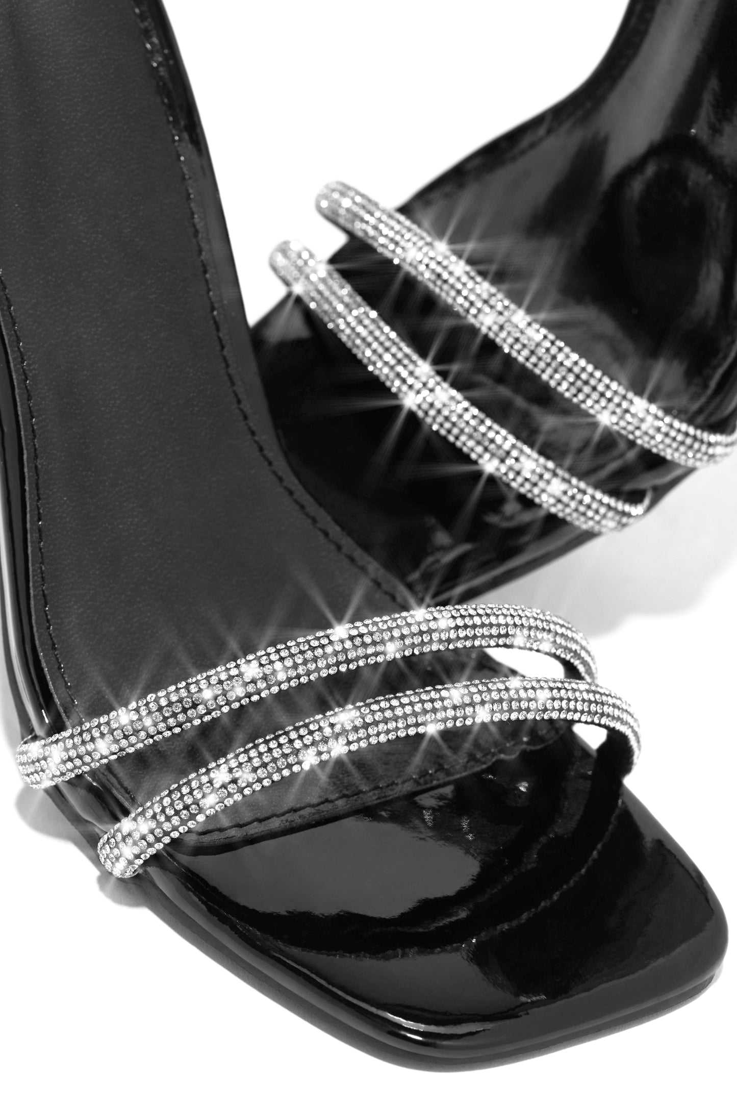 Celebrate You Embellished Triangle Block Heels - Black
