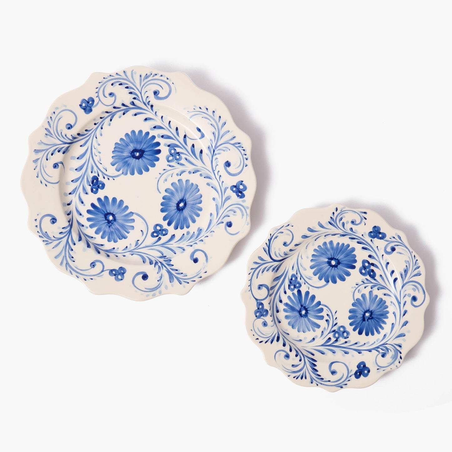 Blue Flowers Starter Plates (Set of 4)