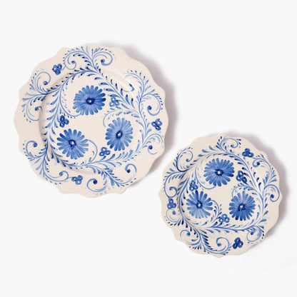 Blue Flowers Starter Plates (Set of 4)