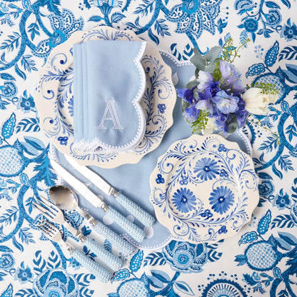 Blue Flowers Starter Plates (Set of 4)