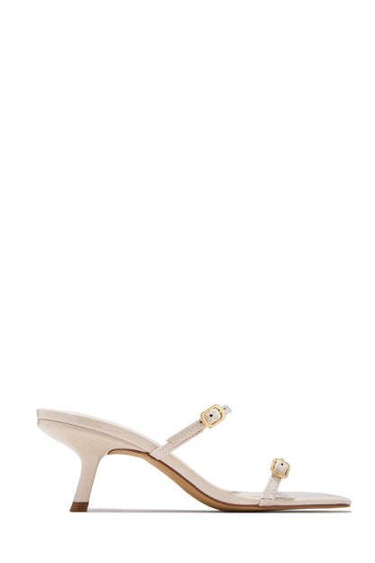 Disna Mid Heel Mules - Bone