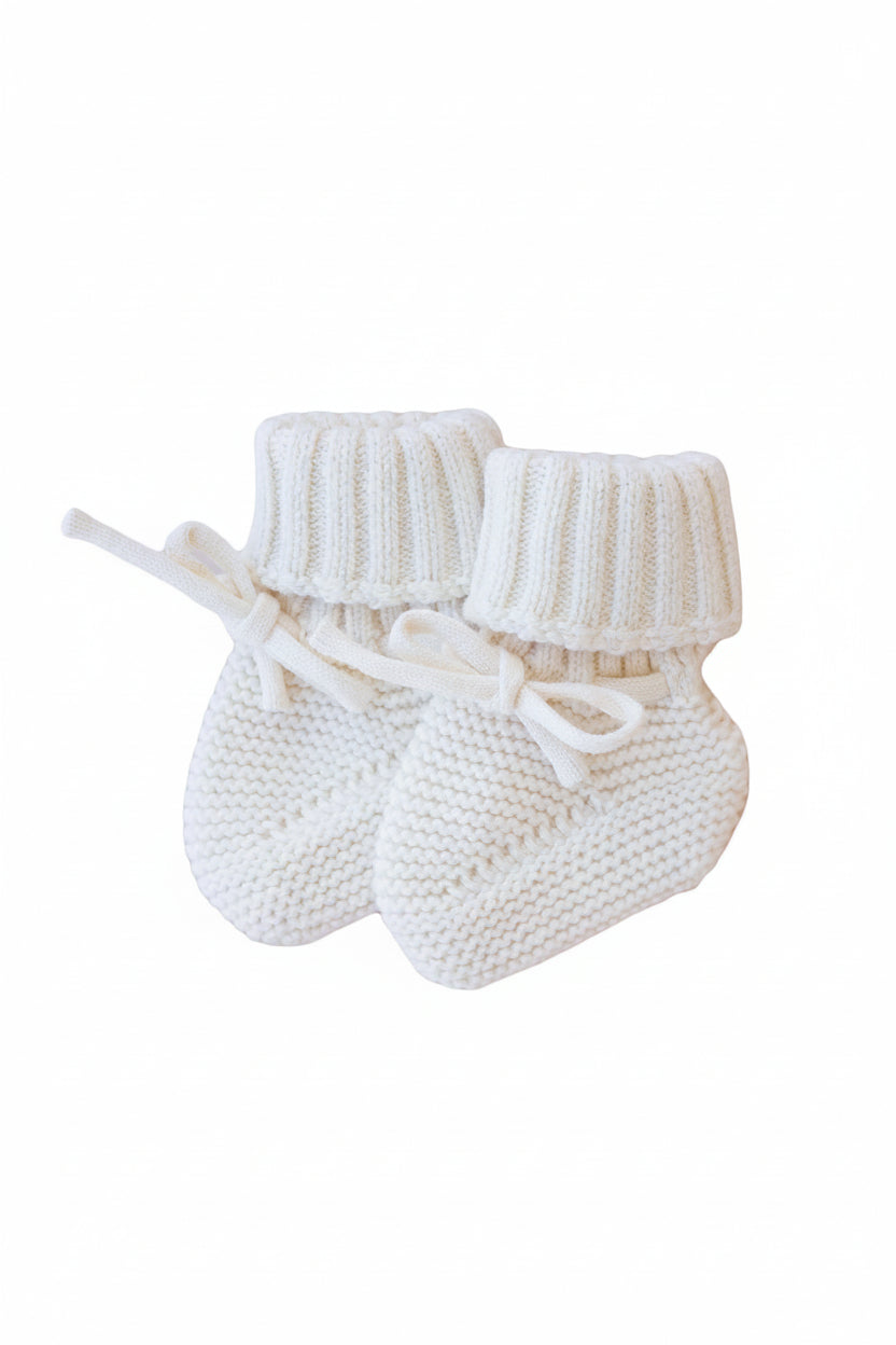 Knit Baby Booties | Ivory