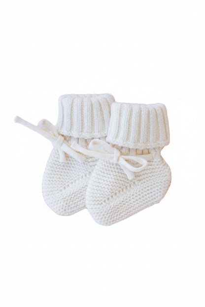 Knit Baby Booties | Ivory