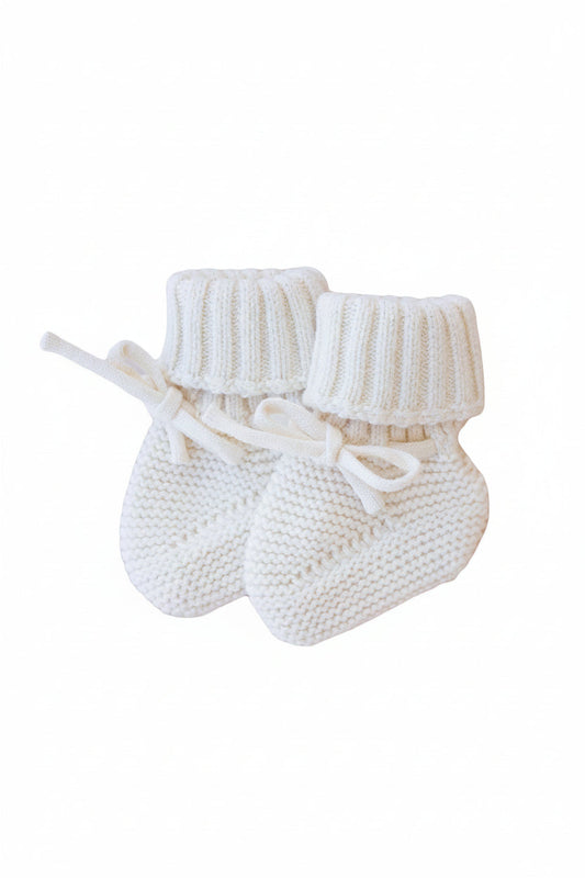 Knit Baby Booties | Ivory