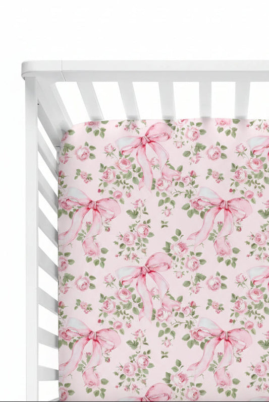 Bows in Bloom Crib Sheet