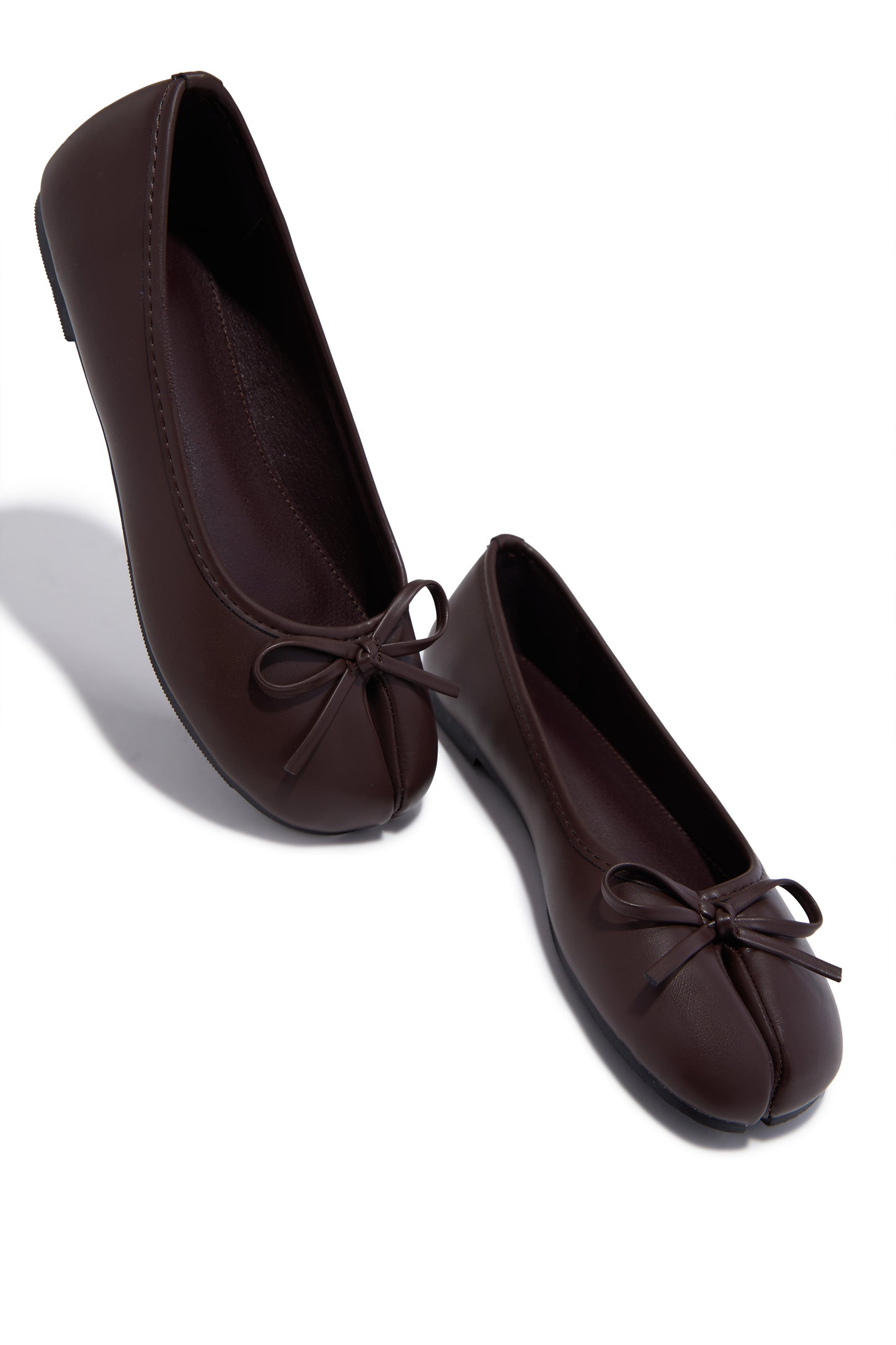 Zyra Split Toe Flats - Brown