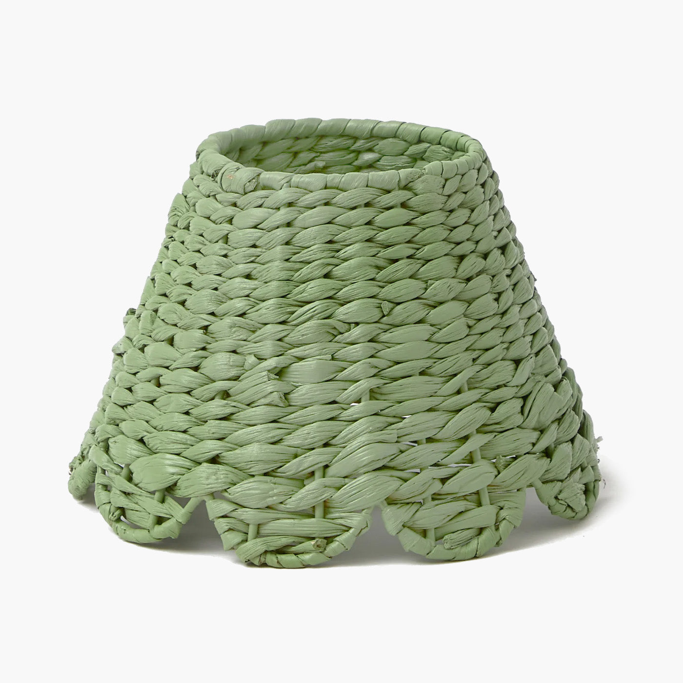 Bamboo Rechargeable Lamp with Green Seagrass Shade (20cm)