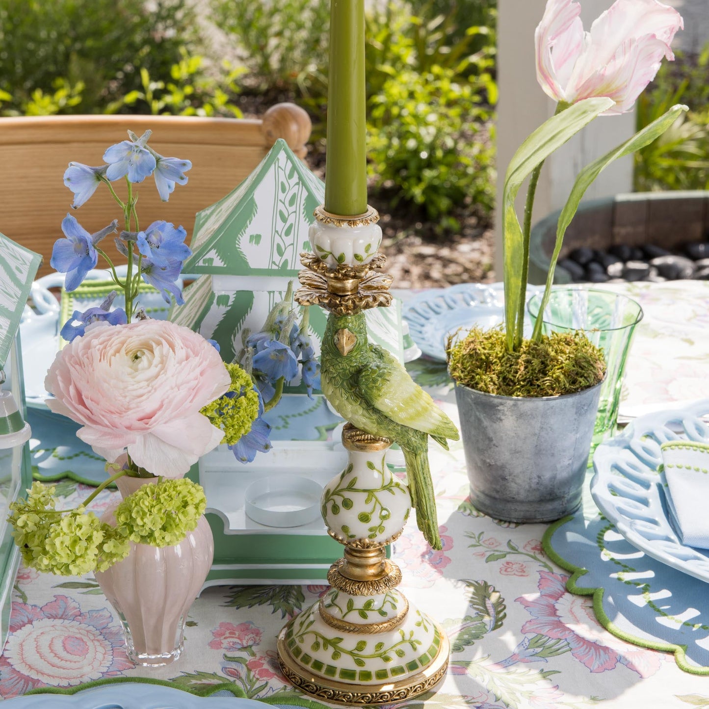 Green Parrot Candle Set