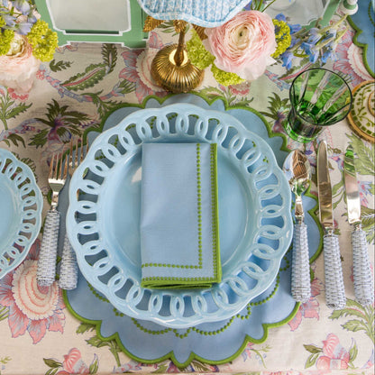 Soft Blue Lace Dinner Plates (Set of 4)
