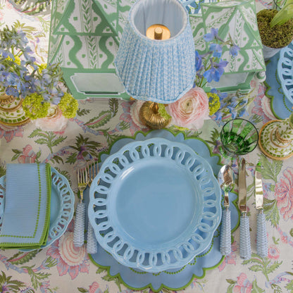 Soft Blue Lace Dinner Plates (Set of 4)