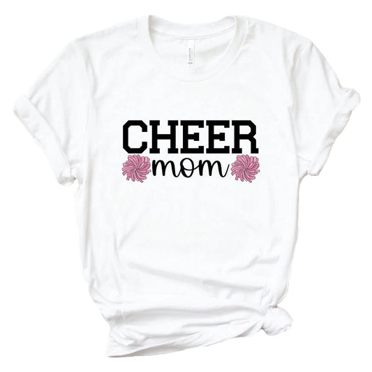 Cheer Mom Graphic Tee | White
