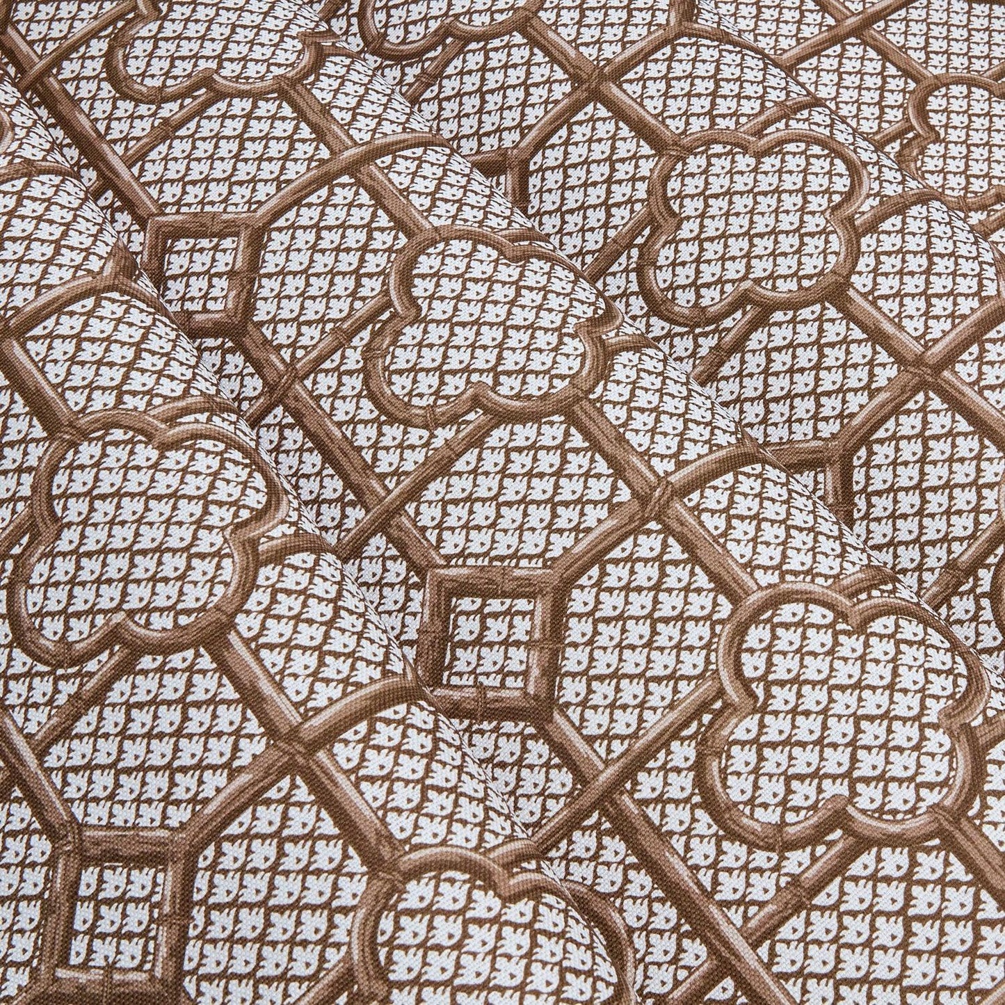 Chestnut Brown Bamboo Trellis Fabric