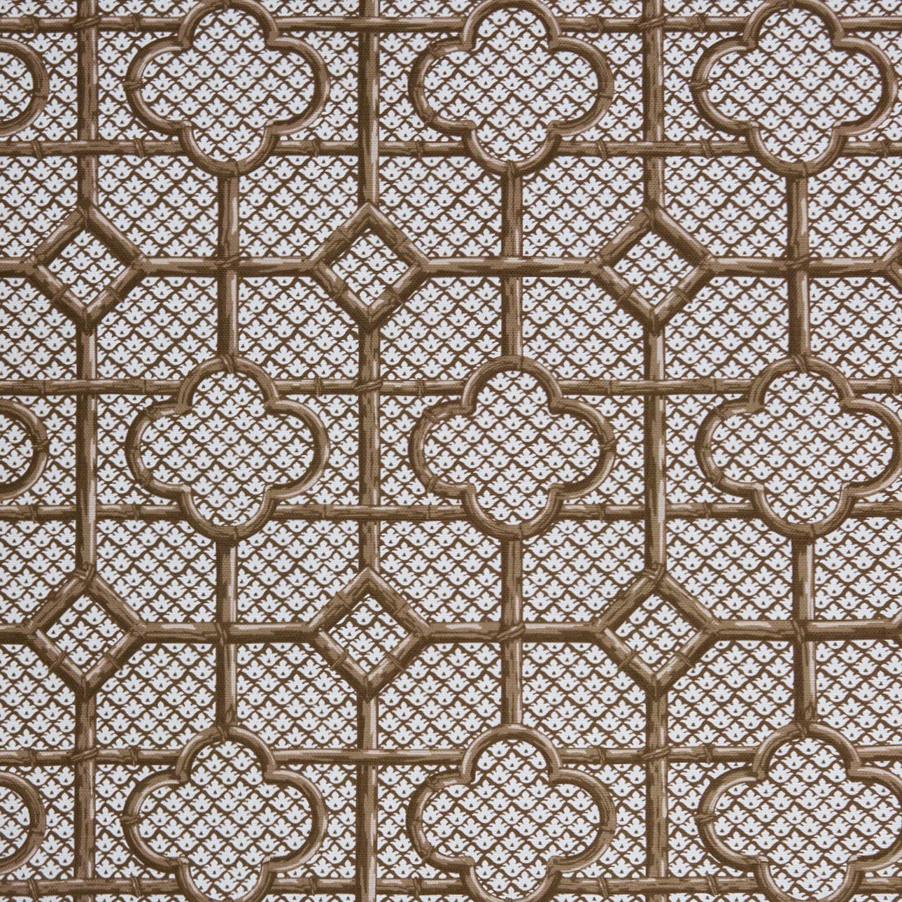 Chestnut Brown Bamboo Trellis Fabric