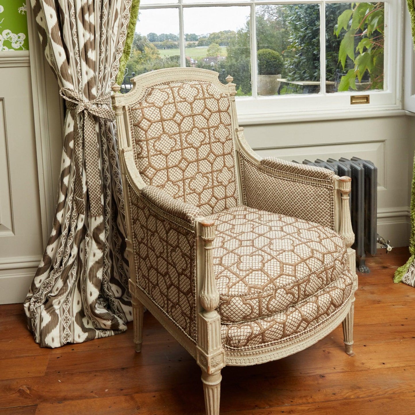 Chestnut Brown Bamboo Trellis Fabric